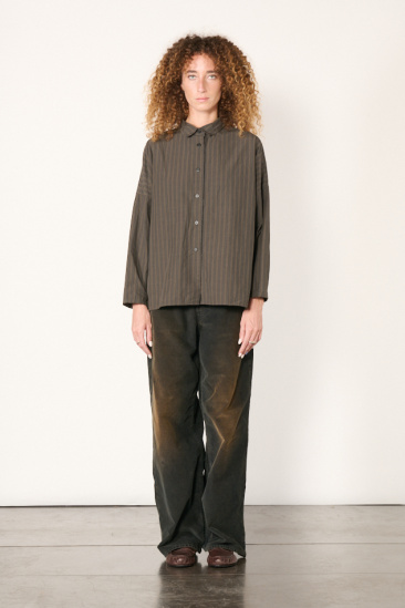Tina Striped Shirt - Moss