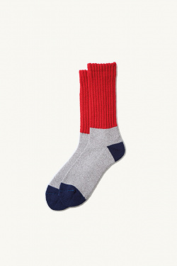 Rototo - Chaussettes R1631 - Rouge/Gris - allanjoseph