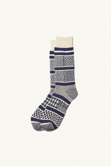 Socks R1337 - Navy/Ivory