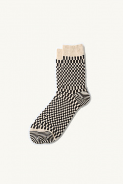 Rototo - Chaussettes R1621 Damier- Noir - allanjoseph