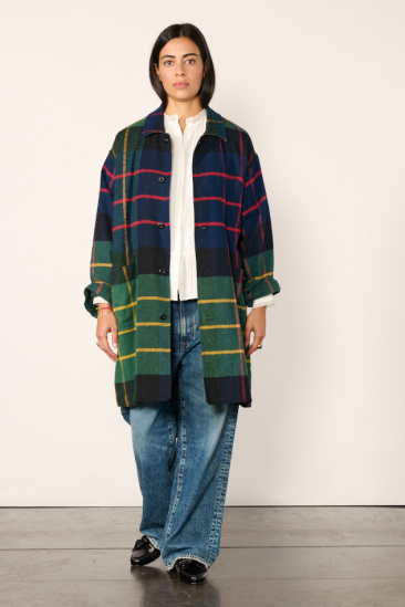 Manteau à Tartan - Navy