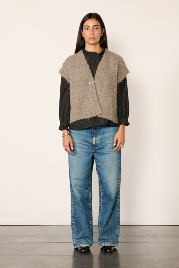 Gilet avec épingle - Taupe