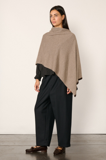 Cashmere Poncho - Taupe
