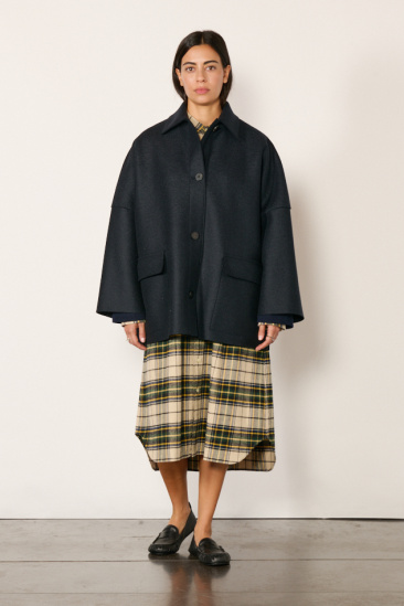 Country Cape Coat - Dark Blue