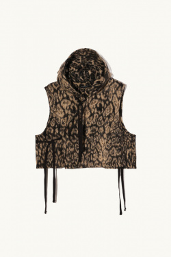 Engineered Garments - Gilet en maille Leopard - Brown - allanjoseph