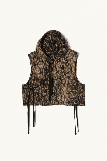 Leopard Knit Vest - Brown