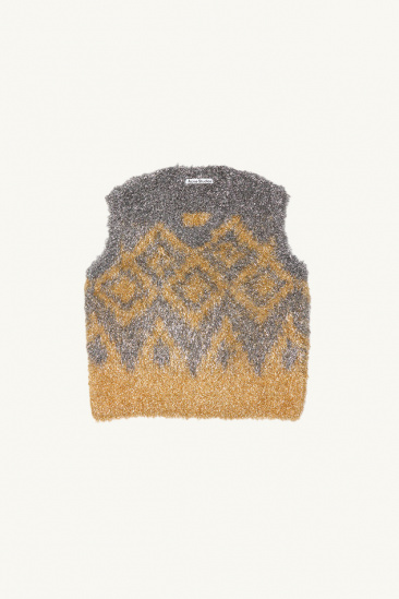 Metallic Knit Vest -...