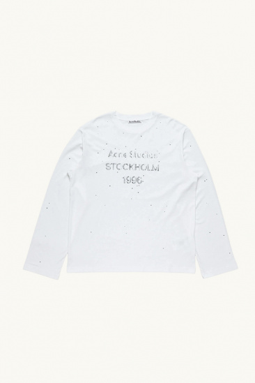 T-shirt à logo et strass -...