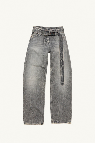 Belted Jeans - Washed Black