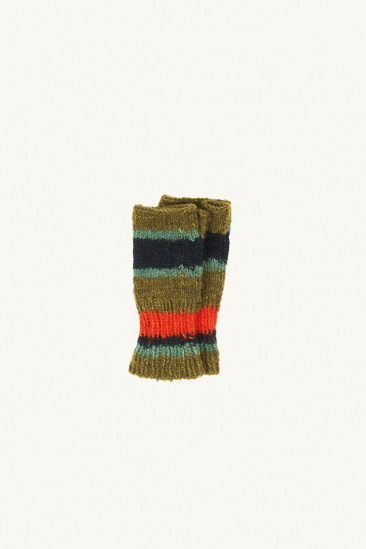 Hand-Knitted Mittens - Moss