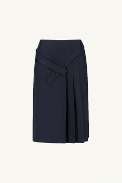 Sibel Saral - Kilt Skirt - Dark Blue - allanjoseph