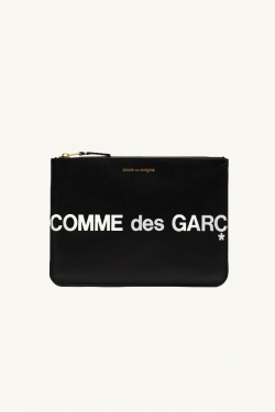 Comme Des Garçons - Large zippered pouch huge black logo - allanjoseph