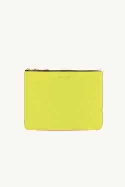 Comme Des Garçons - Large fluorescent yellow/orange zipped pouch - allanjoseph