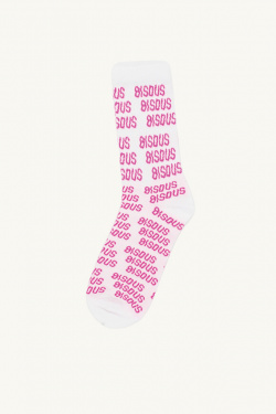 Bisous Skateboard - Chaussettes Bisous x3 all over white/pink - allanjoseph