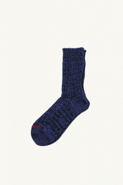 Rototo - Crew Recycle Socks Black/Blue - allanjoseph