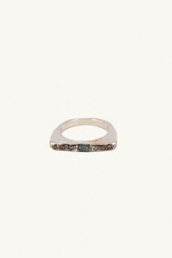 Rosa Maria - Shiba ring sterling silver and diamonds cognac - allanjoseph