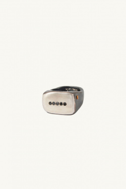 Rosa Maria - Lulu Ring - Silver/Black Diamond - allanjoseph