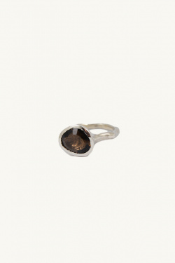 Rosa Maria - Bague Argent Sterling Diamants et Quartz Smoky - allanjoseph