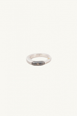 Rosa Maria - Sapho ring in sterling silver with cognac diamonds - allanjoseph