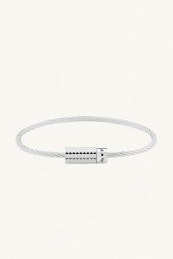 Le Gramme - Bracelet Câble Guilloché Pyramide le 9 g - argent poli - allanjoseph