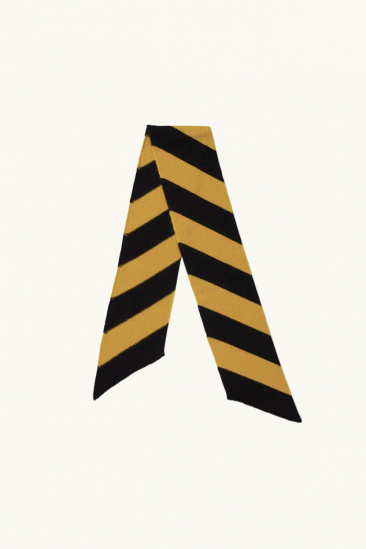 Striped scarf - Black/ Tumeric