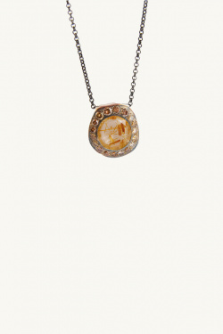 Rosa Maria - Dia necklace in sterling silver diamonds cognac - allanjoseph