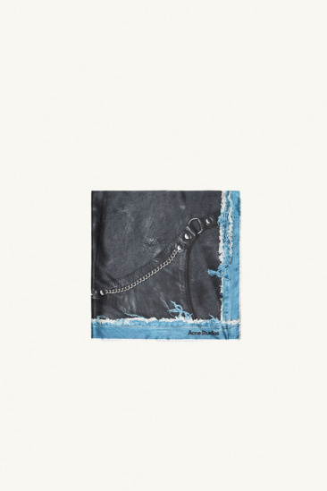 Carré en soie - Imprimé denim