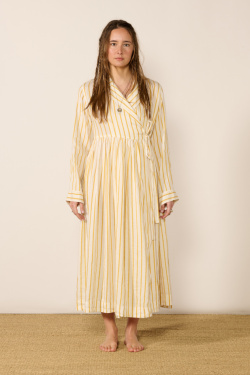 Casey Casey - Robe Colette - Jaune/Blanc - allanjoseph