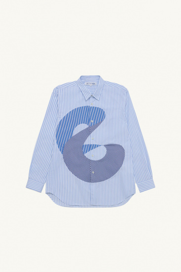 Chemise patchwork rayée - Bleu