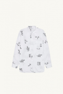 CDG Shirt - Patterned Shirt - White - allanjoseph