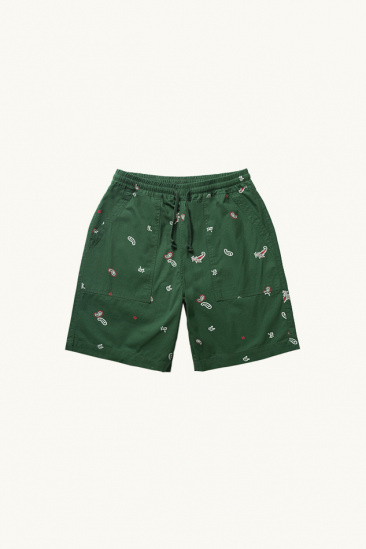 Paisley Chef Shorts - Forest