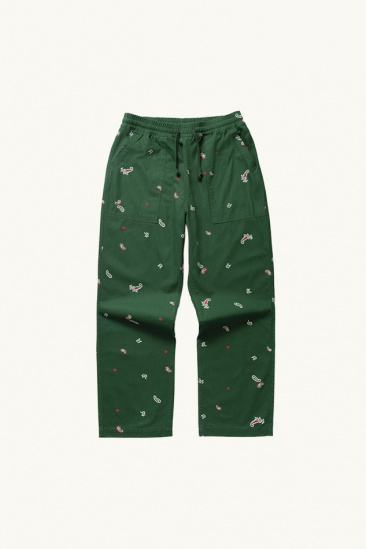 Paisley Chef Pants - Forest
