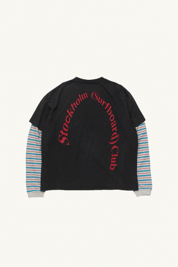 Striped Overlay T-Shirt -...