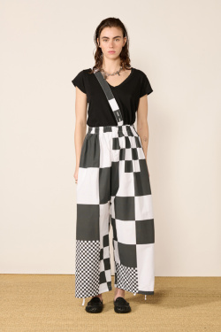 Engineered Garments - Pantalon Balloon - Blanc/Noir - allanjoseph