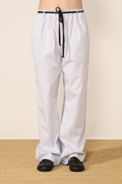Barena - Pantalon à rayures - Blanc/Bleu - allanjoseph