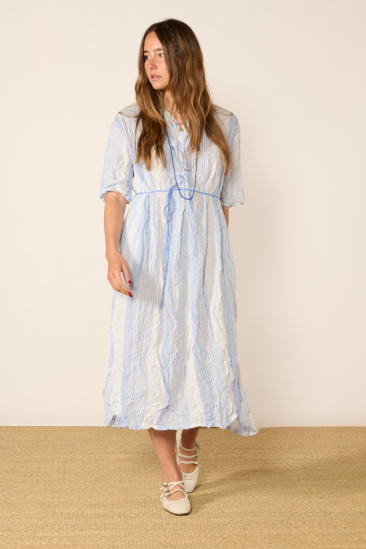 Robe à rayures - Blanc/Bleu