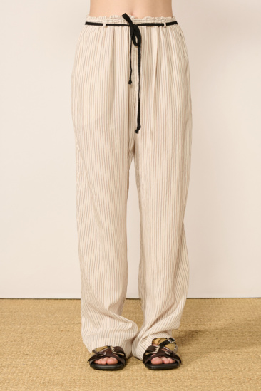 Pantalon à rayures - Ivoire