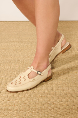 Hereu - Roqueta Moccasins - Cream - allanjoseph