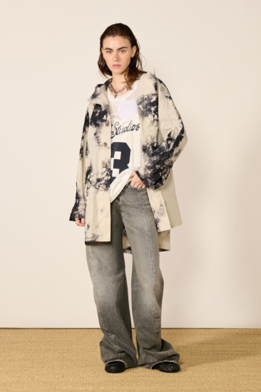 Manteau en coton - Noir/ Gris