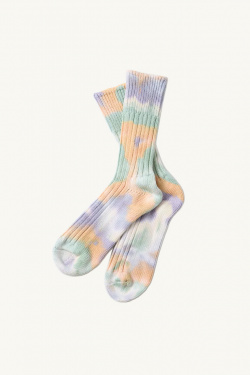 Rototo - Chaussettes R1415 Tie Dye - Vert/Violet/Orange - allanjoseph