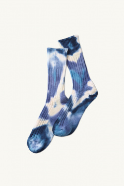 Rototo - Chaussettes R1415 Tie Dye - Indigo/Navy - allanjoseph