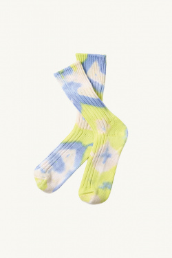 Rototo - Socks R1415 Tie Dye - Lime/Blue - allanjoseph