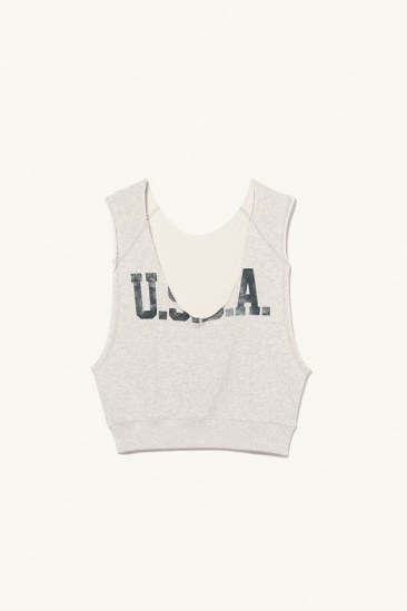 Cut-off Sweat Vest - Grey