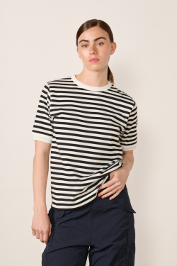 Beams Boy - T-shirt rayé - Blanc/Noir - allanjoseph