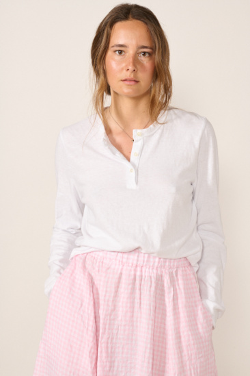 T-shirt Henley - Blanc