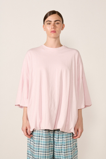 T-shirt à logo froncé - Rose