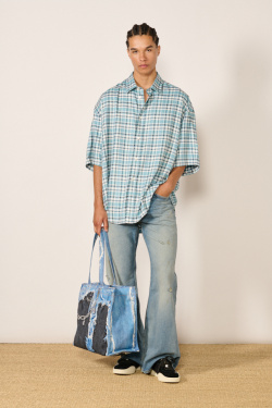 Acne Studio - Chemise à carreaux - Turquoise - allanjoseph