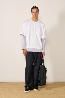 Comme des Garçons Homme - Layered T-shirt - Blue/White - allanjoseph