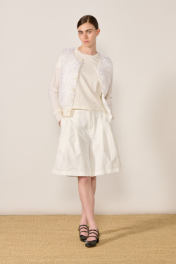 CDG Girl - Wool Cardigan with Ornaments - Ecru - allanjoseph