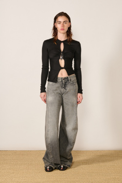 Christopher Esber - Long Sleeve Pendant top - Black - allanjoseph